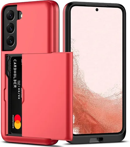 Vista 14 de Nvollnoe Funda para Samsung S22 con tarjetero 5G de 6.1 pulgadas, delgada, de doble capa, resistente, protector para Galaxy S22, funda con ranura