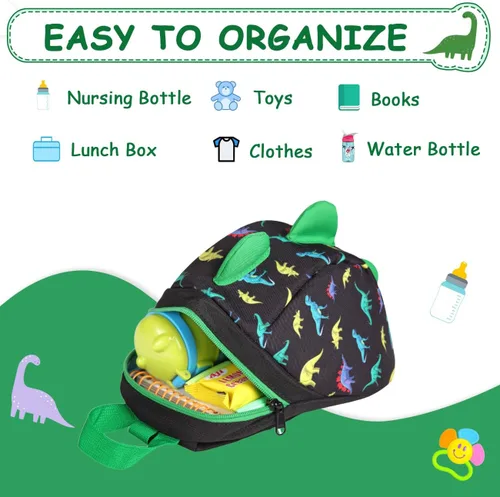 Vista 5 de VASCHY Mini mochila para niños pequeños con correa, mochila pequeña ultraligera para guardería