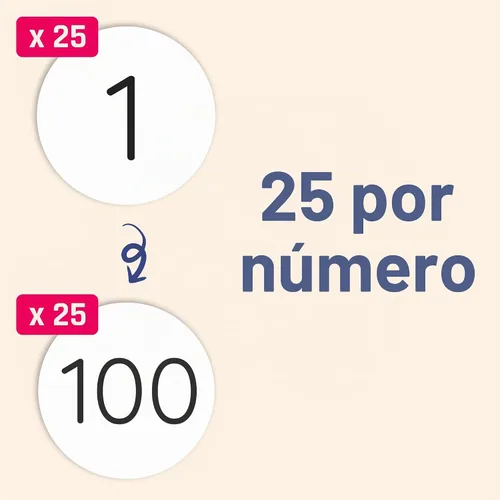 Vista 4 de 25 hojas, 1 a 100, etiquetas adhesivas de números, redondas de 0.4 pulgadas, paquete de 2500