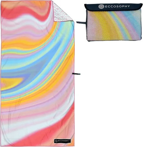 Vista 25 de ECCOSOPHY - Toalla de playa de microfibra a prueba de arena, de secado rápido, ligera, superabsorbente, perfecta para piscina, viajes, crucero y Aa