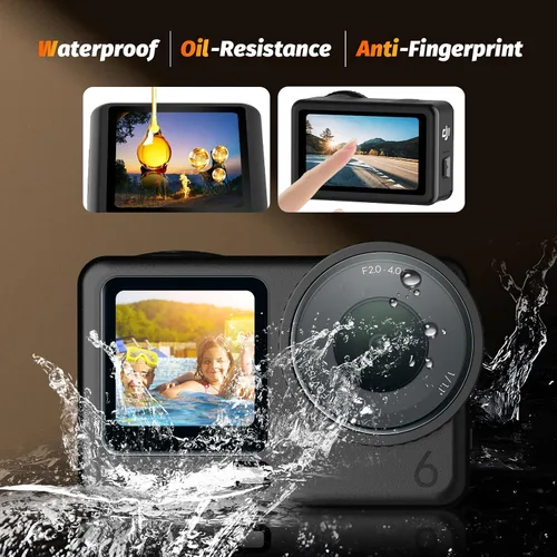Vista 4 de AMAZEAR Protector de pantalla de lente para accesorios DJI Osmo Action 6 (paquete de 6), protector de pantalla de vidrio templado Action6 Pro