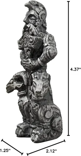 Vista 9 de Dryad Design Thor Figurine - Estatua vikinga nórdica del dios del trueno para decoración del hogar, 4.5 pulgadas de alto (acabado de piedra)