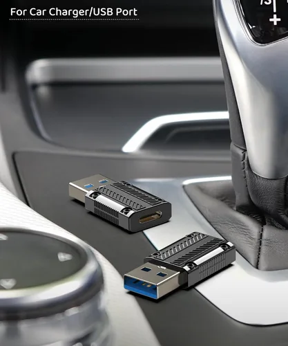 Vista 6 de LMUBOY Adaptador USB a USB-C Pack-2, convertidor USB tipo C hembra a A macho para viajes, compatible con Apple MagSafe, Apple Watch Series 9 8 7