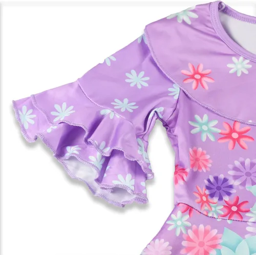 Vista 4 de Yarde Isabella Mirabel - Vestido de Halloween para niña con bolsa, tocado de princesa