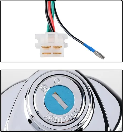 Vista 4 de Corp - Juego de candado de dirección con tapa de gasolina de encendido con 2 llaves compatible con Honda Shadow VLX VT
