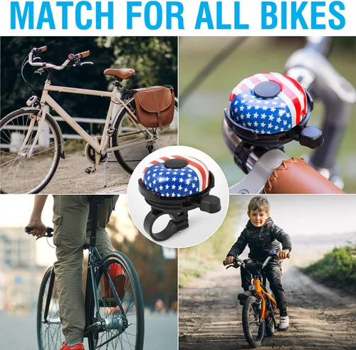Vista 3 de MARQUE Campana de Bicicleta para Adultos y Niños – Bonito, Fuerte y Claro Sonido de Timbre de Bicicleta – Accesorios Esenciales para Bicicleta
