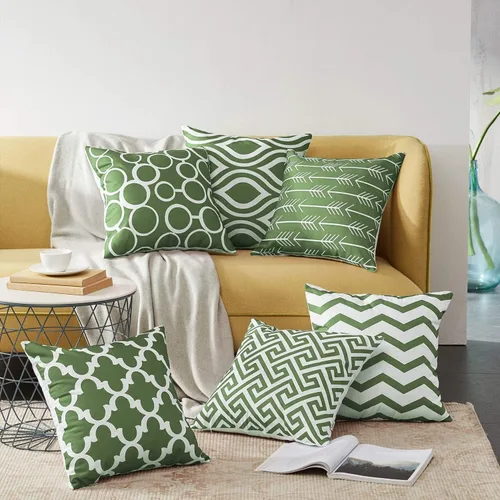 Vista 8 de Modern Homes Fundas de almohada en blanco y negro de 16 x 16 pulgadas; fundas de cojín 100% algodón para sofá y cama; fundas de cojín en blanco