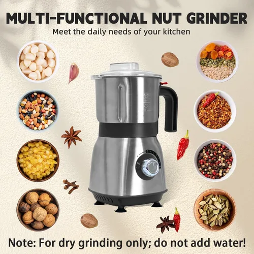 Vista 8 de Molinillo de especias eléctrico, molinillo de hierbas y nueces para la cocina, molinillos de espresso desmontables con cuchillas de acero