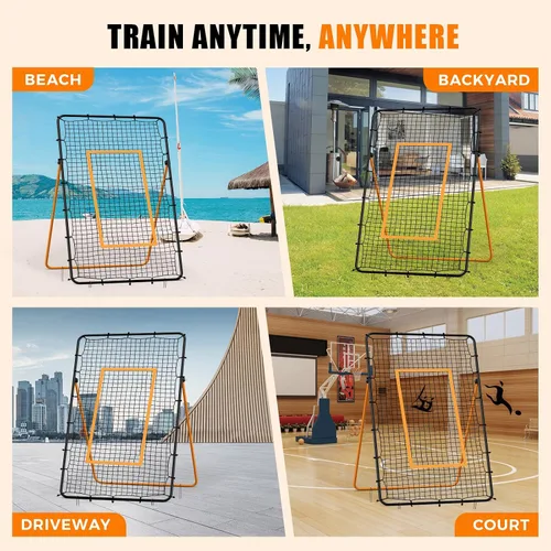 Vista 7 de Volleyball Rebounder Net - Portable 7x4 ft Training Equipment for Spike and Smash Practice - 5 Rebound Angles Custom Target Area for Volleyball