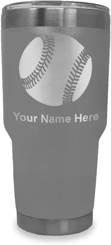 Vista 17 de LaserGram Vaso personalizado de 20 onzas, pelota de béisbol (verde camuflado)