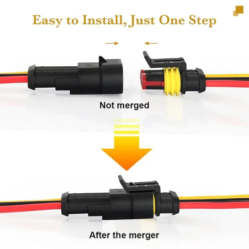 Vista 5 de Conector Impermeable de Enchufe de 3 Pines 16AWG, Conectores de Cables Eléctricos Automotrices Macho y Hembra Arnés Adecuados para Automóvil