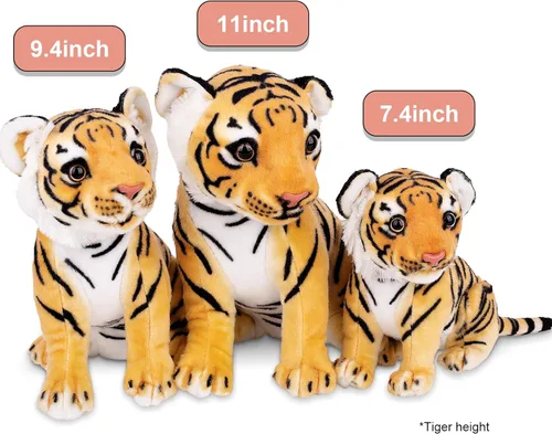 Vista 6 de Berry President Juguetes de peluche, juguetes de peluche, juguetes de peluche de tigre sentado, muñecas de animales realistas y encantadoras