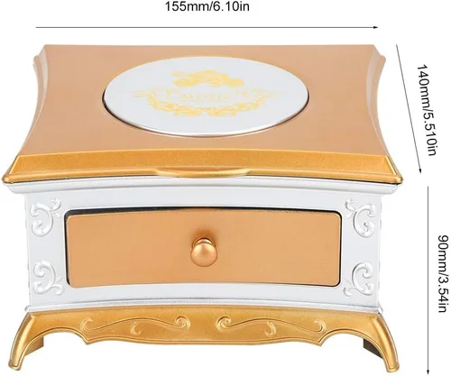 Vista 7 de Caja de joyería musical para niñas, caja de música ornamental, caja de joyería de música duradera, caja de joyería de música, decoración para regalo