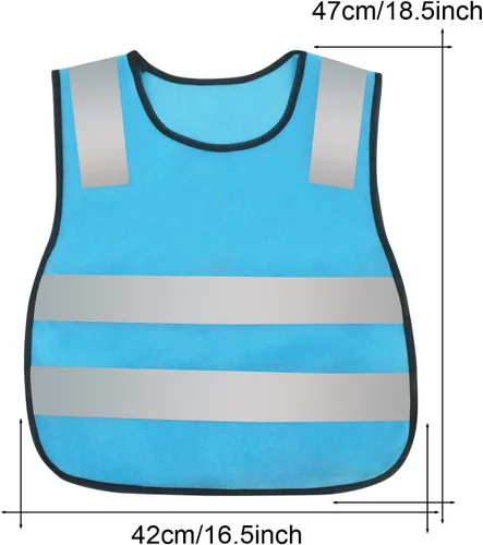 Vista 2 de AIEOE Kids High Visibility Safety Vest Reflective Running Lightweight Traffic Walking Breathable Construction Vest
