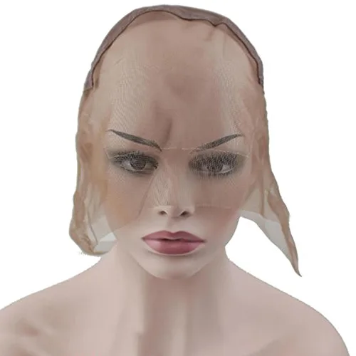 Vista 2 de Gorra de peluca de encaje completo con estiramiento de oreja a oreja. Pre hecha para ti. Comienza tu proyecto de fabricación de pelucas hoy. Hazlo