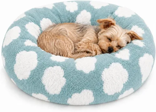 Vista 9 de Whiskers & Friends Cama para Gatos, Camas para Gatos de Interior Lavables, Cama Ortopédica Suave Esponjosa Redonda Calmante para Mascotas