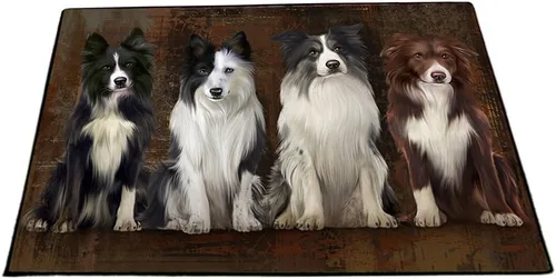 Vista 35 de Doggie of the Day Border Collie Dogs Floor Mat - 4th of July Independence Day - Best Dog Doormat - Protector Decor - Unique Portrait Art - Premium