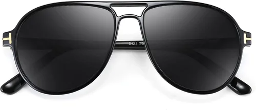 Vista 3 de YuJian Gafas de sol retro de plástico de gran tamaño Aviator de los años 70 para mujeres y hombres, montura clásica grande, gafas vintage