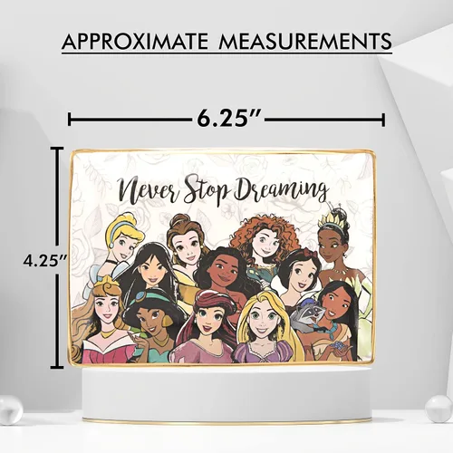 Vista 5 de Disney Princess Jewelry Tray - Plato de cerámica para baratijas - Plato para anillos con Ariel Tiana Bella Jazmín y más princesas
