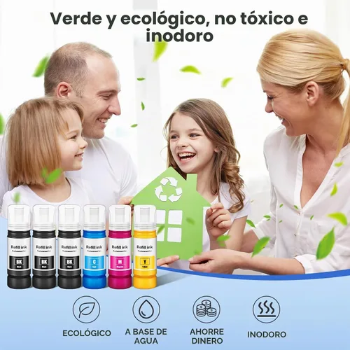 Vista 8 de Compatible con botellas de repuesto de tinta EPT522 ET-2800 ET-2803 ET-2400 ET-4800 ET 2800 ET 4800 para botellas de tinta EPT522 para botellas