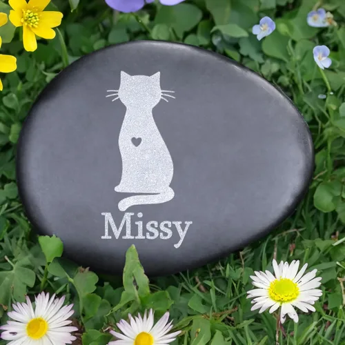 Vista 10 de Regalos conmemorativos para gatos, piedra conmemorativa personalizada para mascotas, lápida conmemorativa para gatos, marcadores de tumbas de gatos