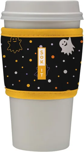 Vista 107 de Sok It HotSok Coffee & Tea - Funda de neopreno con aislamiento reutilizable (floral abstracto)