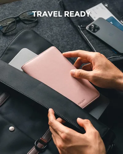 Vista 5 de VULKIT Billetera para pasaporte, con bloqueo RFID, cartera de viaje para hombres y mujeres