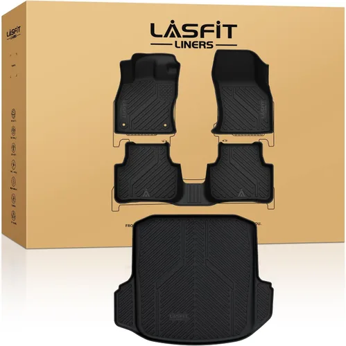 Vista 20 de LASFIT - Tapete de carga 3D para maletero de Volkswagen VW2018-2024 (ajuste 5 asientos), protección para todo tipo de clima, tapete de TPE de alta