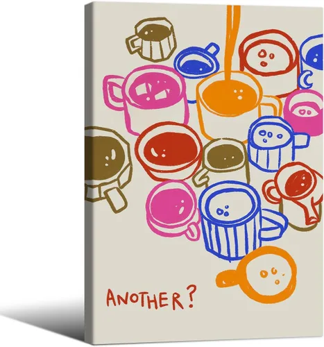 Vista 36 de MWZUPQ Póster de cóctel colorido de moda, retro, lindas copas de vino, lienzo, arte de pared, llena tu taza, pinturas impresiones de bares, cocina