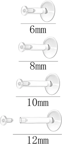 Vista 2 de NEWITIN 100 aretes de nariz transparentes de 0.71 onzas para cirugía, en forma de L, retenedores de piercing transparentes, joyería de piercing