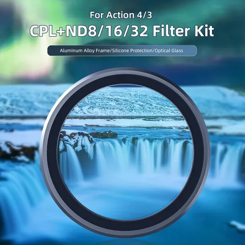Vista 2 de Juego de filtros de lente de cámara para DJI Action 5 Pro Action 4 Action 3,4-Pack CPL ND32 ND16 ND8 Polarización de densidad neutra HD filtro