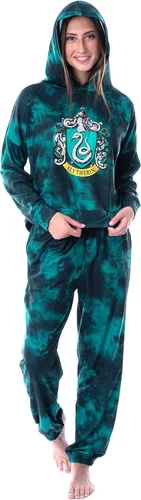 Vista 6 de INTIMO Harry Potter Hogwarts Houses Tie Dye - Conjunto deportivo con capucha para mujer Hufflepuff