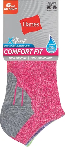 Vista 2 de Hanes Calcetines de mujer con ajuste cómodo invisibles - 6 pares
