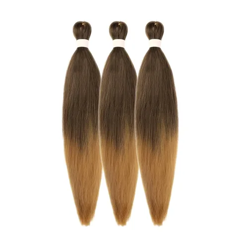 Vista 60 de Pelo corto negro trenzado preestirado de 14 pulgadas para trenzas sin nudos, pelo sintético 1B trenzado para trenzas Bob Box