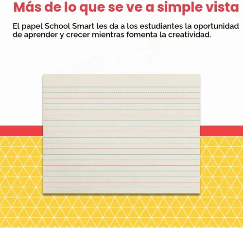 Vista 2 de School Smart Papel de periódico rojo y azul, rayas de 3/4 pulgadas, 11 x 8-1/2 pulgadas, 500 hojas, blanco