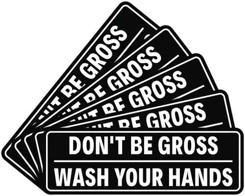 Vista 34 de Letrero de puerta o pared con texto en inglés "Don't Be Gross ("No seas gros") con texto en inglés "Don't Be G