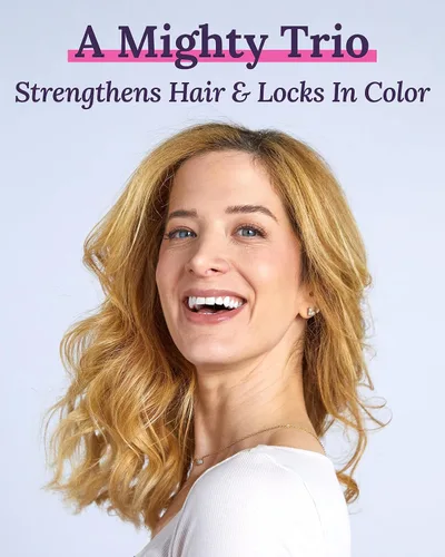 Vista 2 de Keranique Juego de champú y acondicionador tratado con suero para el cabello folículo potenciador - Juego de refuerzo de color enriquecido