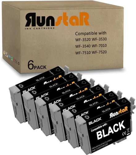 Vista 6 de Run Star 3 cartuchos negros remanufacturados para 127 T127 Cartucho de tinta de repuesto para Epson 127 T127 uso para Epson Workforce 60 530 625 545