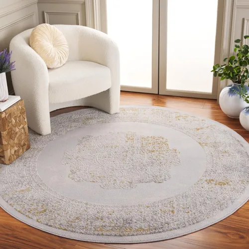 Vista 2 de Safavieh Palma Collection PAM312A Shabby Chic Oriental - Alfombra de área no desprende pelusa, 4 pies 5 pulgadas x 6 pies 5 pulgadas, beige y gris
