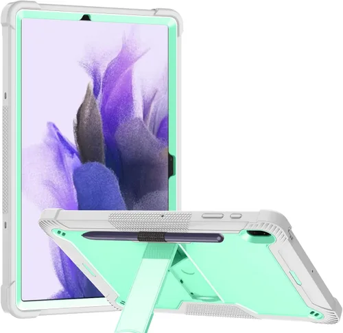 Vista 8 de Dteck Funda para Galaxy Tab S9 Plus/S8 Plus/S7 FE/S7 Plus de 12.4 pulgadas, función de reposo/activación automática de piel sintética con soporte
