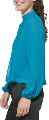 Vista 3 de DKNY Camiseta deportiva corta de manga larga sin esfuerzo para mujer