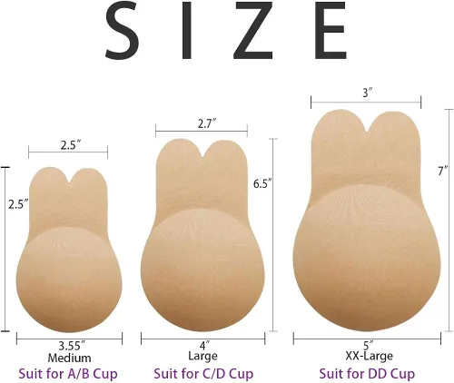 Vista 2 de Raylarnia 2 pares de sujetador invisible,Sujetador sin tirantes de silicona Push Up Sticky Bra sin tirantes,Sujetador adhesivo de punto