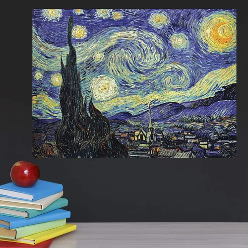 Vista 6 de Katsushika Hokusai - Noche estrellada por Vincent Van Gogh y la gran ola de Kanagawa por Katsushika Hokusai - Póster impreso