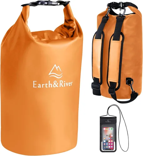 Vista 22 de EARTH&RIVER Mochila seca impermeable de alta calidad, extra gruesa, protección para todas las actividades acuáticas y campamentos, bolsa seca ligera