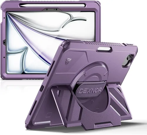Vista 41 de Dexnor Funda para iPad mini 7 (A17 Pro) 2024/mini 6 2021 de 8.3 pulgadas, funda protectora resistente con correa de mano giratoria de 360° y soporte