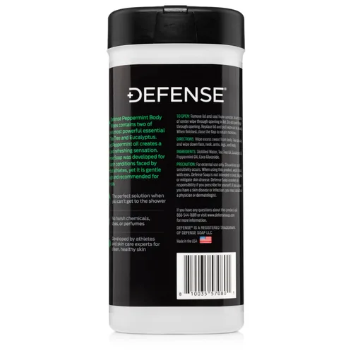 Vista 8 de Defense Soap Toallitas corporales de menta natural con aceite de árbol de té Lucha, combate, camping, gimnasio, toallitas de ducha para hombres