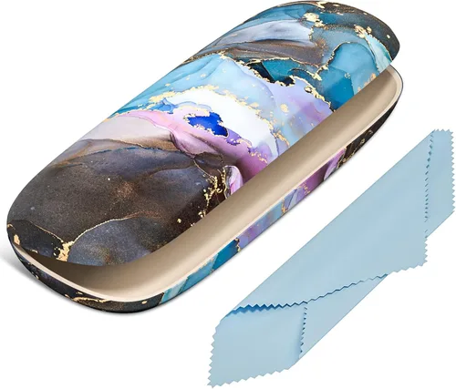 Vista 24 de Funda para gafas, funda protectora de carcasa rígida para gafas, unisex para mujeres y hombres Paquete de 3-Negro