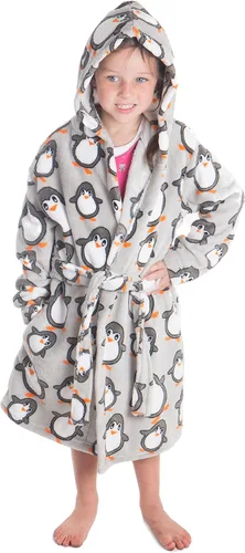 Vista 2 de Verabella Boys Girls Plush Soft Fleece Printed Hooded Cover up