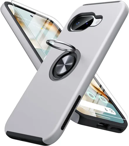 Vista 44 de JAME Funda delgada para Google Pixel 7 Pro, soporte de anillo a prueba de Azul