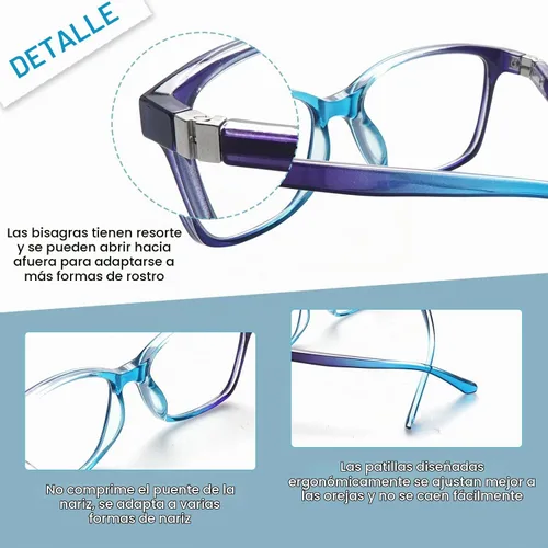 Vista 3 de Paquete de 4 lentes de lectura progresivos multienfoque para mujeres y hombres, bisagra de resorte, bloqueo de luz azul, lectores Mezcla